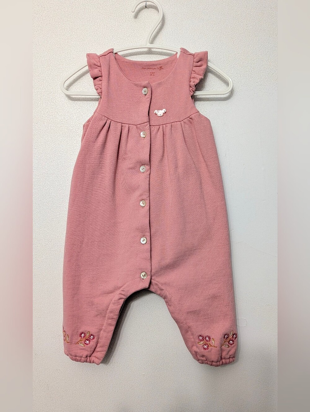 Sergent Major Pink Sleeveless Baby Romper 100% Cotton 6 Months